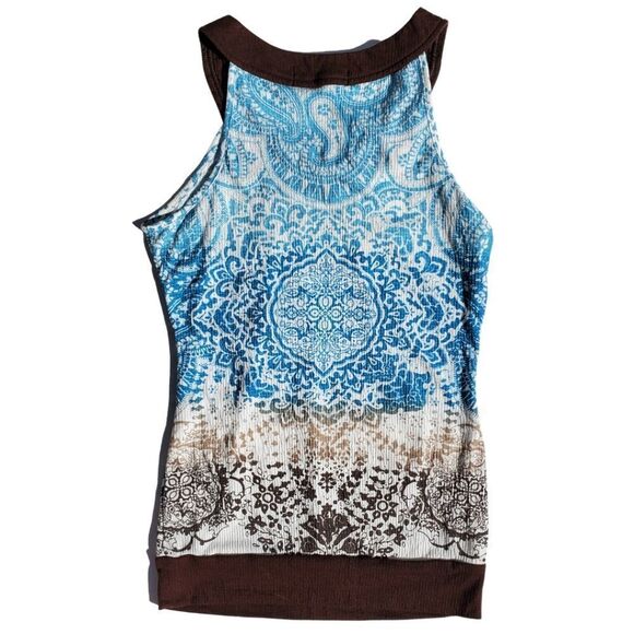 Beaded-neckline tank with elastic bottom by Almost Famous / Junior's Medium Med - Picture 2 of 8